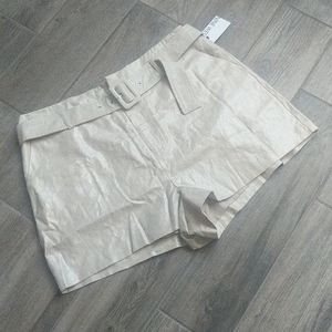 Nine West Belted Linen Cotton Welt Pocket Shorts